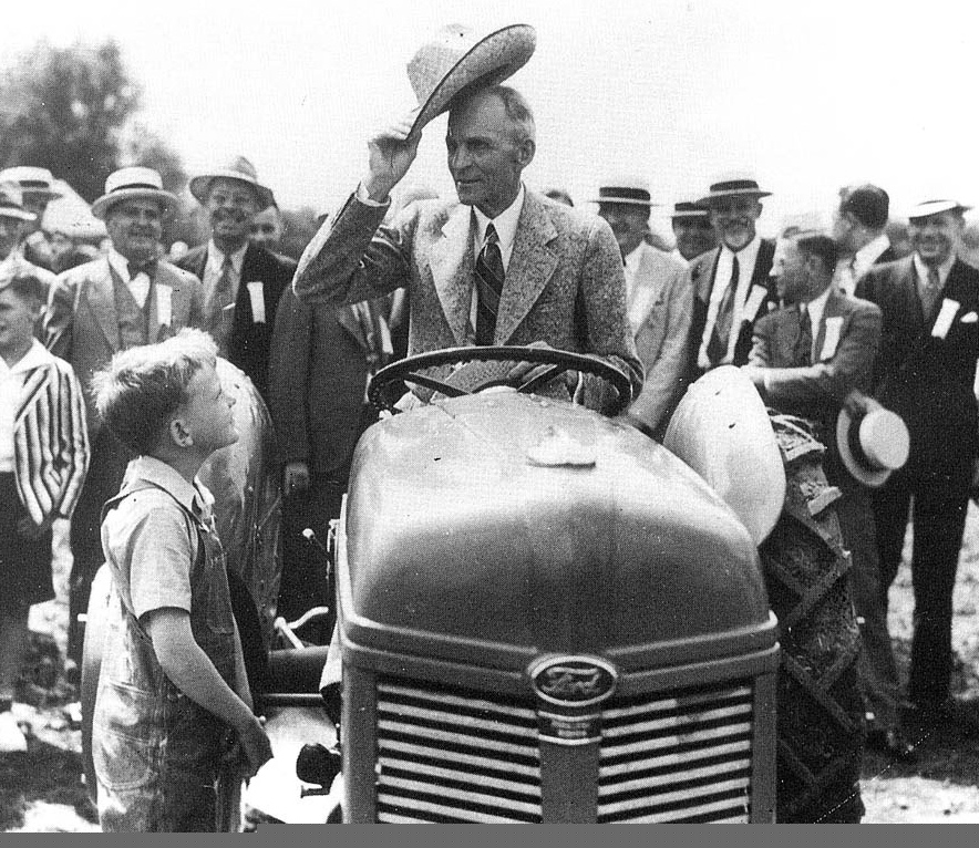 Henry Ford on 9N tractor